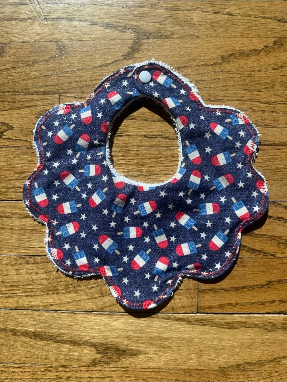 Baby Bib - Navy Red White Stars & Popsicles
